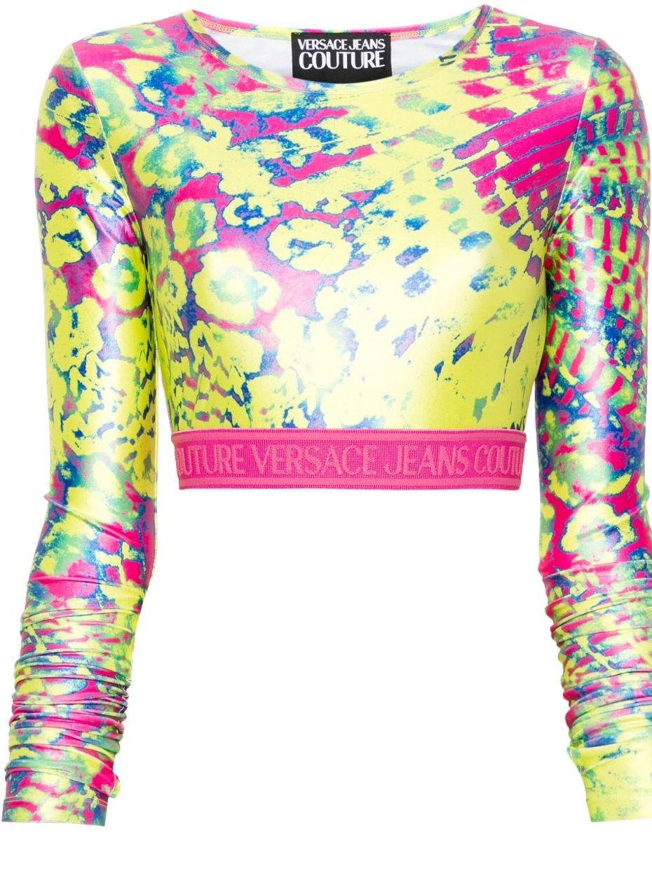 Affordable Couture Women crop top Jeans Animalier Versace 0702